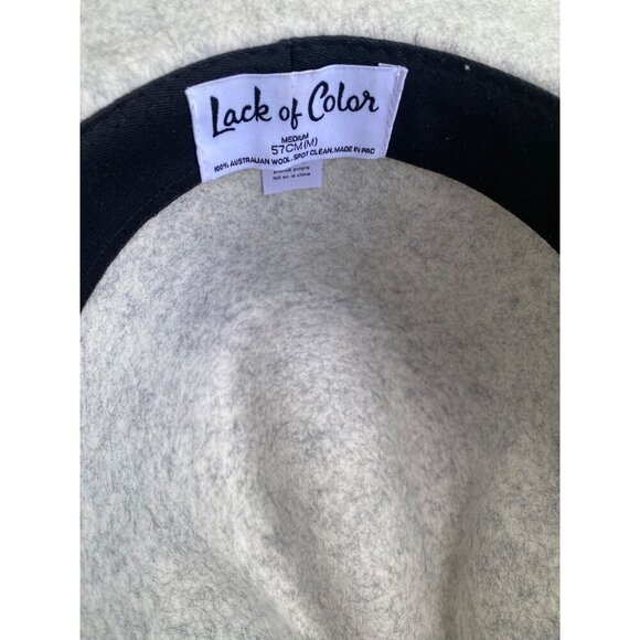 Lack of Color Carlo Mack Fedora Hat Light Stone Gray Tan 100% Wool Medium 57CM main image 5